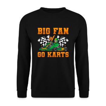 Go Kart Kartfahren Kartfahrer Cool - Unisex Pullover - Schwarz - Vorne - Alina (178cm) & Michal (187cm)