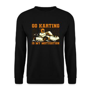 Go Kart Kartfahren Kartfahrer Cool - Unisex Pullover - Schwarz - Vorne - Alina (178cm) & Michal (187cm)