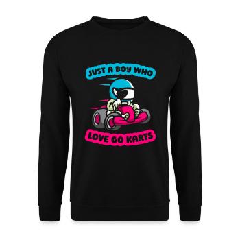 Go karting karting kart driver cute - Unisex Sweatshirt - black - Front - Alina (178cm) & Michal (187cm)