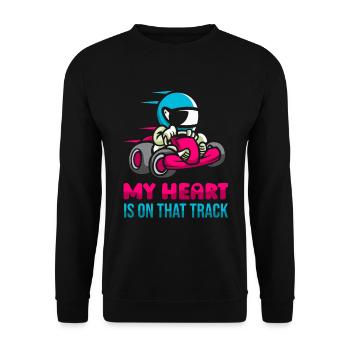 Go Kart Kartfahren Kartfahrer Niedlich - Unisex Pullover - Schwarz - Vorne - Alina (178cm) & Michal (187cm)