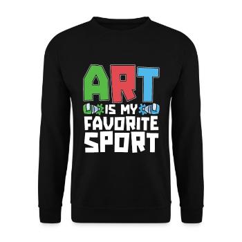 L’art du peintre est mon sport préféré Aime le pinceau - Sweat-shirt Unisexe - noir - Devant - Alina (178cm) & Michal (187cm)