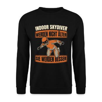 Indoor Skydiving Funny - Unisex Sweatshirt - black - Front - Alina (178cm) & Michal (187cm)