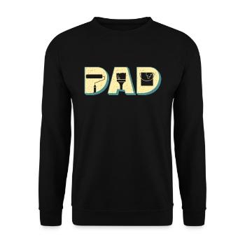Peintre Papa Artisanat Pinceau Artisans - Sweat-shirt Unisexe - noir - Devant - Alina (178cm) & Michal (187cm)