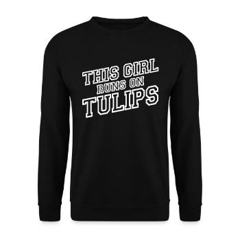Tulpen Tulpen - Unisex Pullover - Schwarz - Vorne - Alina (178cm) & Michal (187cm)