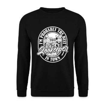 Zookeeper Zookeeper Witzig - Unisex Sweatshirt - black - Front - Alina (178cm) & Michal (187cm)