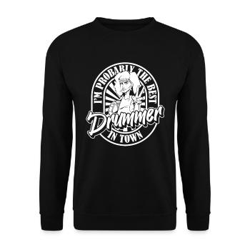 Batterie Batteur Batteur - Sweat-shirt Unisexe - noir - Devant - Alina (178cm) & Michal (187cm)