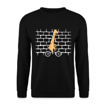 Giraffe Bike - Unisex Sweatshirt - black - Front - Alina (178cm) & Michal (187cm)