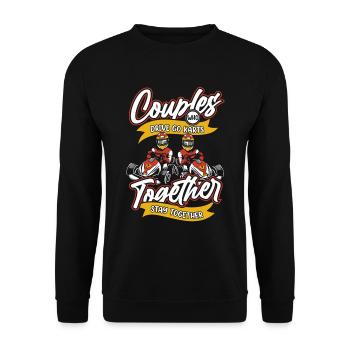 Go karting, karting, karting - Unisex Sweatshirt - black - Front - Alina (178cm) & Michal (187cm)