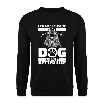 Astronaut Astronaut Cosmonaut Dog - Unisex Sweatshirt - black - Front - Alina (178cm) & Michal (187cm)