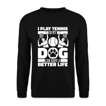 Tennis Dog - Unisex Sweatshirt - black - Front - Alina (178cm) & Michal (187cm)