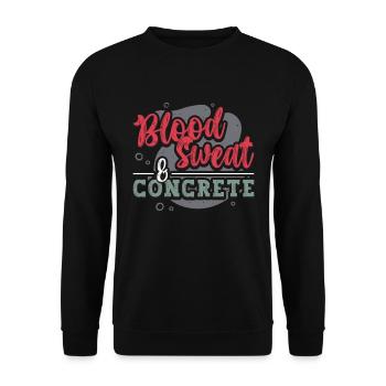 Concrete Finisher Blood Sweat & Concrete Mason - Unisex Pullover - Schwarz - Vorne - Alina (178cm) & Michal (187cm)