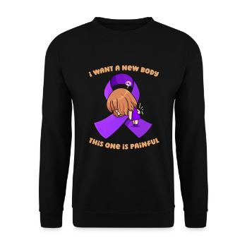 Fibromyalgie Rhumatisme mignon - Sweat-shirt Unisexe - noir - Devant - Alina (178cm) & Michal (187cm)