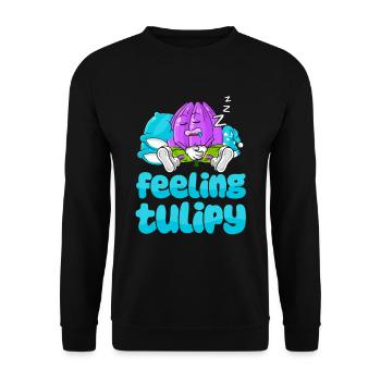 Tulips Cute - Unisex Sweatshirt - black - Front - Alina (178cm) & Michal (187cm)