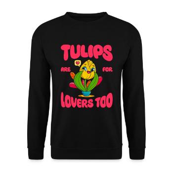 Tulpen Niedlich - Unisex Pullover - Schwarz - Vorne - Alina (178cm) & Michal (187cm)