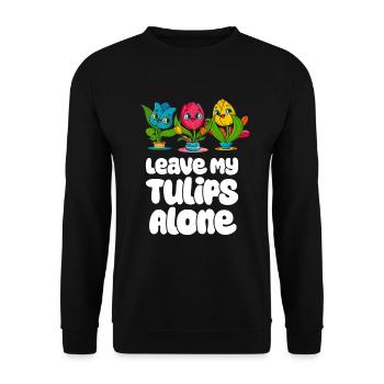 Tulips Cute - Unisex Sweatshirt - black - Front - Alina (178cm) & Michal (187cm)