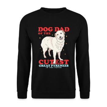 Papa chien de montagne des Pyrénées | Cadeau du propriétaire de chien - Sweat-shirt Unisexe - noir - Devant - Alina (178cm) & Michal (187cm)