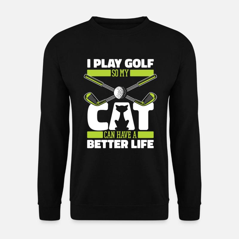 Golf Golfer Golfing Dog - Unisex Sweatshirt - black
