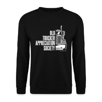 Lkw Fahrer Trucker Lastwagenfahrer Alter Trucker - Unisex Pullover - Schwarz - Vorne - Alina (178cm) & Michal (187cm)