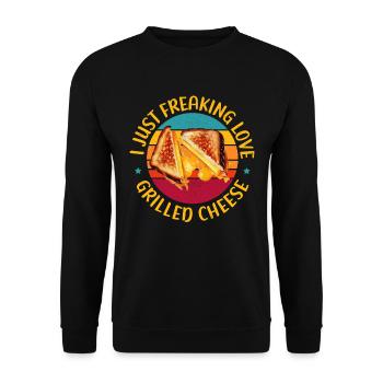 Grilled Cheese Grilled Cheese | Cheese Lover Gift - Unisex Sweatshirt - black - Front - Alina (178cm) & Michal (187cm)