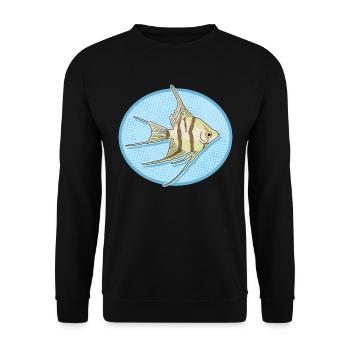 Aquarium Kaiserfisch Aquarianer Geschenk - Unisex Pullover - Schwarz - Vorne - Alina (178cm) & Michal (187cm)