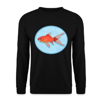 Aquarium Goldfish Aquarist Gift - Unisex Sweatshirt - black - Front - Alina (178cm) & Michal (187cm)
