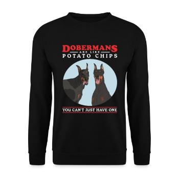 Doberman Dogs Dog Owner Gift - Unisex Sweatshirt - black - Front - Alina (178cm) & Michal (187cm)