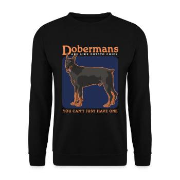Doberman Dog Dog Propriétaire Cadeau - Sweat-shirt Unisexe - noir - Devant - Alina (178cm) & Michal (187cm)