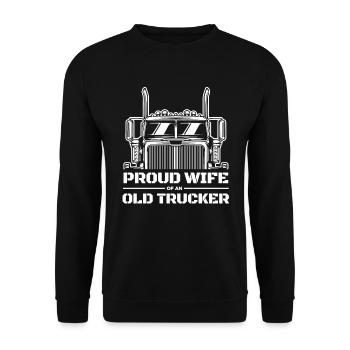 Lkw Fahrer Trucker Lastwagenfahrer Alter Trucker - Unisex Pullover - Schwarz - Vorne - Alina (178cm) & Michal (187cm)