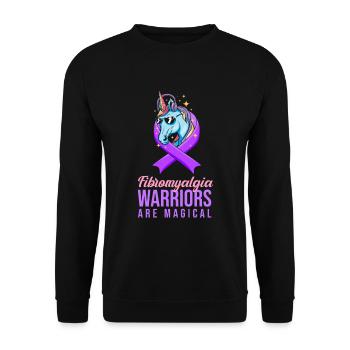 Fibromyalgie Rhumatisme Guerriers - Sweat-shirt Unisexe - noir - Devant - Alina (178cm) & Michal (187cm)