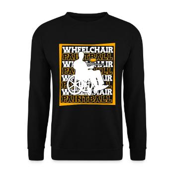 Paintball Rollstuhl - Unisex Pullover - Schwarz - Vorne - Alina (178cm) & Michal (187cm)