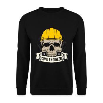 Ingénieur civil Dr. Génie Projet Bâtiment - Sweat-shirt Unisexe - noir - Devant - Alina (178cm) & Michal (187cm)