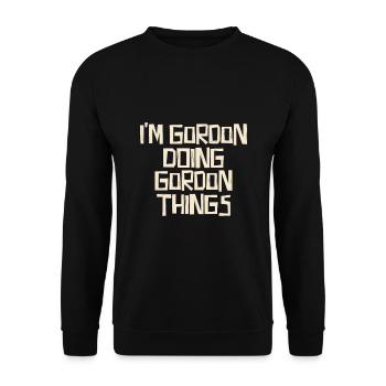 Je suis Gordon en train de faire des choses Gordon - Sweat-shirt Unisexe - noir - Devant - Alina (178cm) & Michal (187cm)