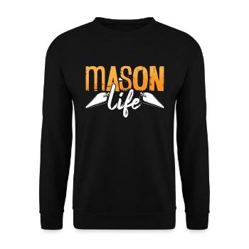 Concrete Finisher Mason Life Masonry Concreter - Unisex Pullover - Schwarz - Vorne - Alina (178cm) & Michal (187cm)