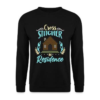 Cross Stitch Cross Stitcher In Residence Quilting - Unisex Sweatshirt - black - Front - Alina (178cm) & Michal (187cm)