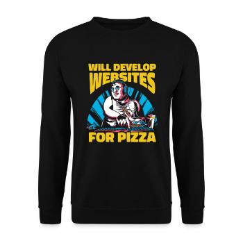 Web Developer Web Developer Pizza - Unisex Sweatshirt - black - Front - Alina (178cm) & Michal (187cm)