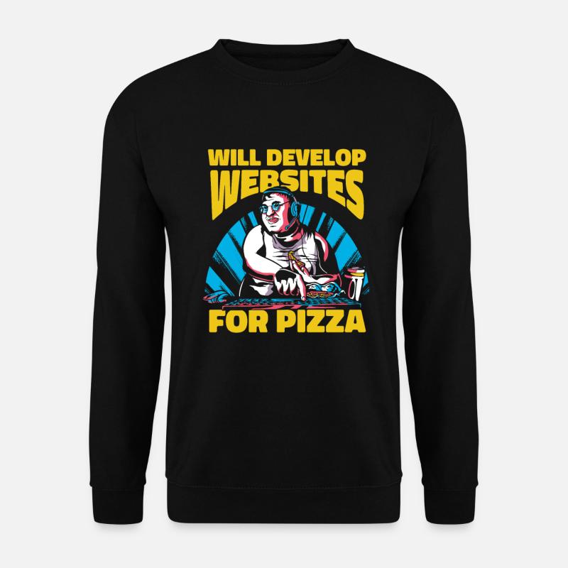 Web Entwickler Webdeveloper Pizza - Unisex Pullover - Schwarz