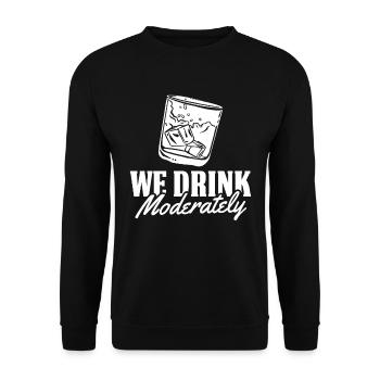Whisky Whiskey - Unisex Sweatshirt - black - Front - Alina (178cm) & Michal (187cm)