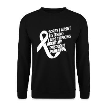 Nurse Oncology - Unisex Sweatshirt - black - Front - Alina (178cm) & Michal (187cm)