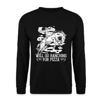 Rodeo Cowboy Ranch Cowboy - Unisex Sweatshirt - black - Front - Alina (178cm) & Michal (187cm)