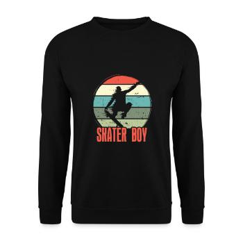 Skater Boy Skateboard Skateboarding Vintage - Sweat-shirt Unisexe - noir - Devant - Alina (178cm) & Michal (187cm)