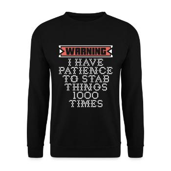 Cross Stitch Warning I Have Patience To Stitching - Unisex Sweatshirt - black - Front - Alina (178cm) & Michal (187cm)