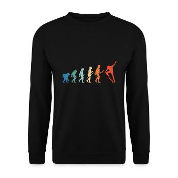 Skateboarding Evolution Skateboard Skater - Unisex Sweatshirt - black - Front - Alina (178cm) & Michal (187cm)