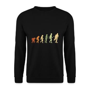 Skateboarding Evolution Skateboard Skater - Unisex Sweatshirt - black - Front - Alina (178cm) & Michal (187cm)