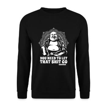 Buddha Buddhist Lustig - Unisex Pullover - Schwarz - Vorne - Alina (178cm) & Michal (187cm)