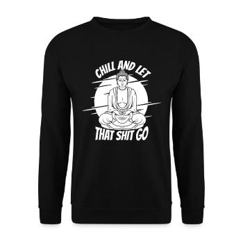 Buddha Buddhist Lustig - Unisex Pullover - Schwarz - Vorne - Alina (178cm) & Michal (187cm)