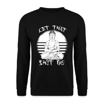 Buddha Buddhist Funny - Unisex Sweatshirt - black - Front - Alina (178cm) & Michal (187cm)