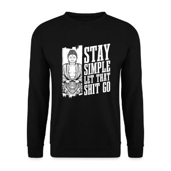 Buddha Buddhist Witzig - Unisex Pullover - Schwarz - Vorne - Alina (178cm) & Michal (187cm)