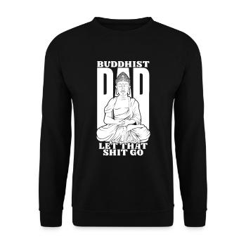 Papa bouddhiste Bouddha - Sweat-shirt Unisexe - noir - Devant - Alina (178cm) & Michal (187cm)
