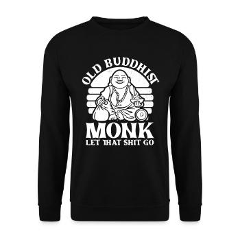 Buddha Buddhist Mönch - Unisex Pullover - Schwarz - Vorne - Alina (178cm) & Michal (187cm)