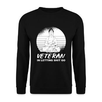 Buddha Buddhist Veteran - Unisex Pullover - Schwarz - Vorne - Alina (178cm) & Michal (187cm)